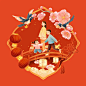 中国传统年俗正月十四走桥试灯插画插画下载