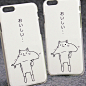宇宙太精彩/ipone6 plus猫吃鱼手机壳日系白色苹果情侣款保护套 #手机壳# #iphone6s# #趣味# #设计# #小清新# #搞怪# #IPHONE6PLUS#  #可爱# #猫星人#