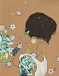 #水彩# #手绘# 花与少女 by Stasia Burrington 