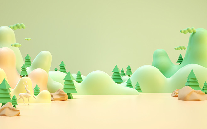 淘宝天猫电商背景C4D三维春天背景192...