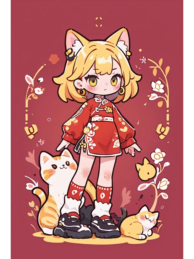 Q版少女猫猫