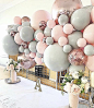Pink and grey balloon garland by Stylish Soirees Perth - custom balloon colours #balloongarland #pinkandgreyparty #confettiballoons #organicballoongarland #partystyling