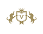 V字母商标设计 V字母 皇冠 动物 盾牌 守护 狮子 双狮 贵族 商标设计  图标 图形 标志 logo 国外 外国 国内 品牌 设计 创意 欣赏