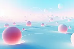 五彩斑斓玻璃球模型背景图