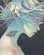 【唯美、性感插画——日本艺术家平野実穂】
她笔下空灵的女人和自然世界的花草结合，浪漫又忧郁，一幅幅画作都像是有灵魂一般，触动着观赏者的心。