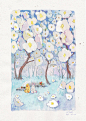 来自国人插画师@尖角帽 的一组插画作品，ta的作品总能让人感受到画里充满童话感，丰富且治愈的色彩，带着尖角帽的人物是ta在创作插画时经常出场的角色，每一幅画都在讲述着一个个可爱且美好的故事。#中国画师推荐##画里的故事# ​​​​