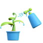喷洒水植物 3D 图标