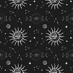 神秘手绘星系欧⻛天体太阳脸宝⽯⻜蛾五角星美化元素海报PS素材 (13)