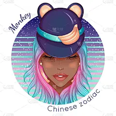中国生肖猴子非洲裔美国人