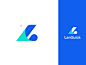 Languick L字母最小的现代蓝色新鲜鲜明的图形排版品牌标记设计标识字体字母会标标志