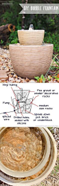 Attract birds and dragonflies to your garden with these easy Instructions on how to make this  bubble fountain for a fraction of the cost of store-bought fountains. | Via Scattered Thoughts of a Crafty Mom.