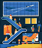 fonzynils airport editorial magazine ILLUSTRATION  Termina scene