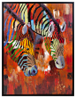 Acacia Zebra Framed Oil Painting contemporary-paintings
