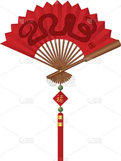 十二生肖蛇年2013红扇矢量插画