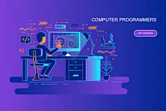 简约商务高端蓝紫渐变智能矢量素材