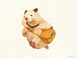 日本治愈系水彩插画 小仓鼠的单身日常 恋爱什么的根本不需要的！