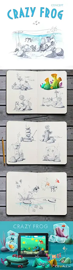 Crazy Frog: Concept 疯狂的青蛙手绘概念插图