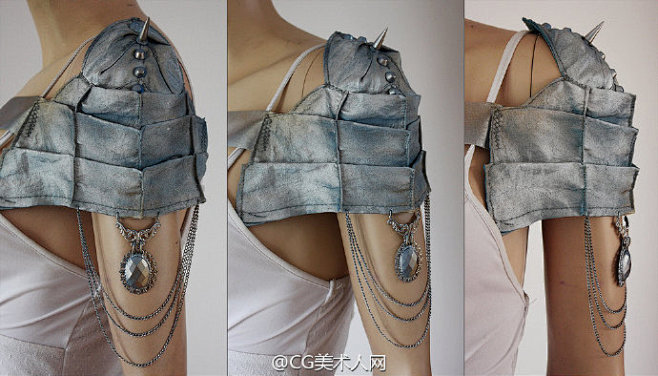 绘画参考素材帅气的女性肩甲设计