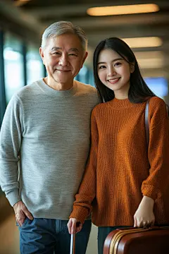 父爱亲情和父亲一起旅行