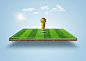 3d-illustration-floating-football-field-isolated-with-soil-section-green-football-field