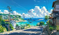 hanbao高清壁纸｜宫崎骏夏天系列20、海上公路 - 小红书