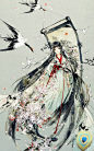 #阴阳师手游# #百绘罗衣# #花鸟卷#   【花鸟卷 - 松烟入画】 感谢提供名字的小伙伴啊！不怎么会和风之能画这样了，哭哭，希望大家稀饭 @网易阴阳师手游