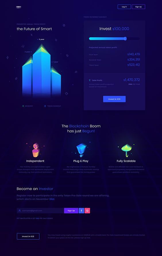 ICO landing page / u...