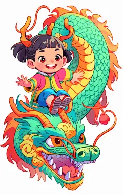 简约小龙女元素素材图AI图