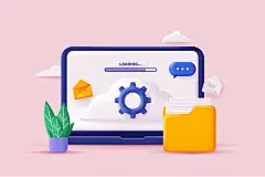 免注册|免会员 - 卡通创意3D立体商务办公互联网科技场景元素插画AI矢量设计素材