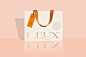 LUUX / 2020 : LUUX is a Swiss company founded by two women, which helps to build luxury brands, mainly focusing on perfumes.The double U means VALERIA & VIRGINIA (U = V in latin). 'LUX' means 'light' in latin, that's why I designed a sun symbol as the