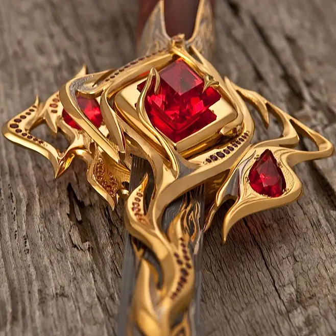 Fire dagger with a large red sto-花瓣网