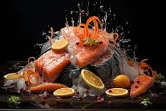 美味诱人的日料寿司食物三文鱼摄影图片