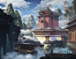 中国风场景气氛图古风山水建筑武侠仙侠CG原画游戏美术素材