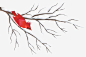 被雪覆盖的树枝和红鸟高清素材 冬天 树枝 红鸟 绘画 雪景 免抠png 设计图片 免费下载