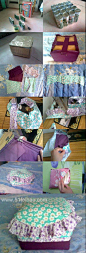 易拉罐和旧衣服完美搭配DIY宝宝小矮凳 制作方法：http://www.51feibao.com/article-view-127.html