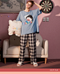 Gukoo/果壳樱桃小丸子春秋睡衣女套装短袖长裤可外穿家居服夏季女-tmall.com天猫