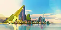 一组风格独特的插画作品，插画师James Gilleard ​​​​