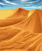扁平矢量沙漠风景插画中东阿拉伯旅游沙丘戈壁骆驼插图AI设计素材