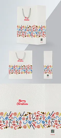 简约卡通纸质糖果圣诞手提袋