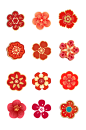 梅花矢量中国风花朵装饰素材