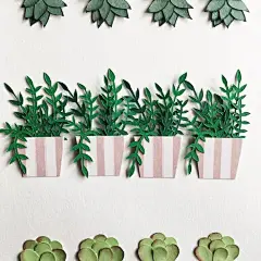 手工DIY，小盆栽，有点萌。

（ 来源ins作者佚名 )#手帐素材插画手绘##简笔画# ​​​​