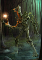 Forest Mage, Pascal ACKERMANN : This illustration was done to create a monster at the beginning. Studying the concept art in Zbrush, this character evolves to aTreeman in a fantasy concept. Finally this character is a kind ofimage, living and protecting t