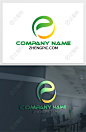 创意绿色简洁e字母logo设计素材