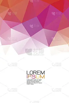 抽象的彩色几何模板在顶部的位置与空白的文本隔离在白色背景。现代背景商业或技术演示，应用程序封面，在线