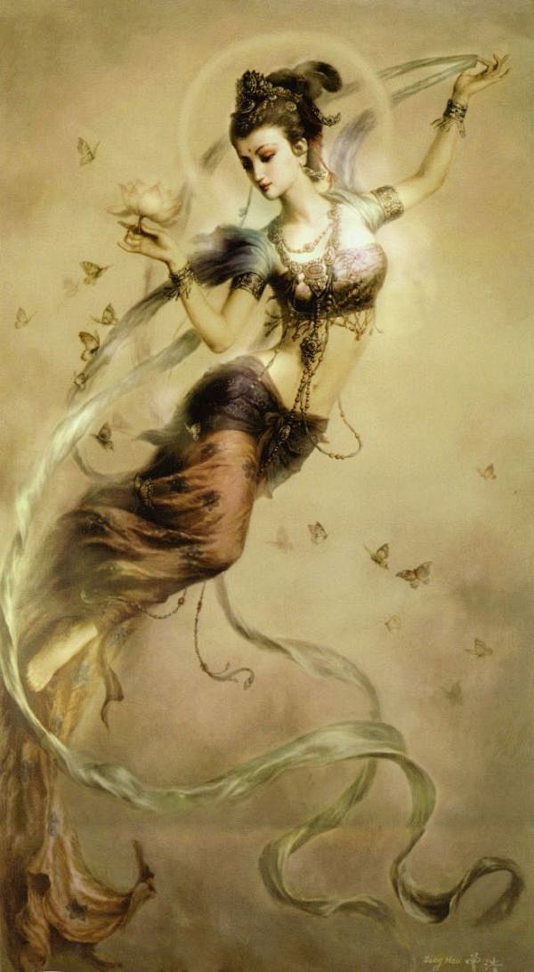 曾浩画的敦煌飞天美女美得令人窒息聚友