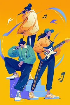演唱明星人物插画