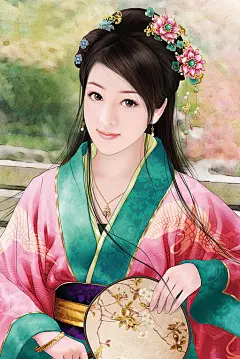  文化艺术 美女人物 插画手绘 美女/帅哥 古装人物 嘀咕图片