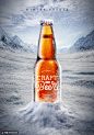 雪上冰饮啤酒雪上冬日冰冻冬季海报 海报招贴 酒水海报