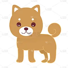 日本柴犬的插画。