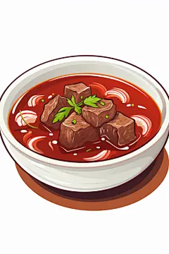 色泽诱人养生羊肉汤美食插画